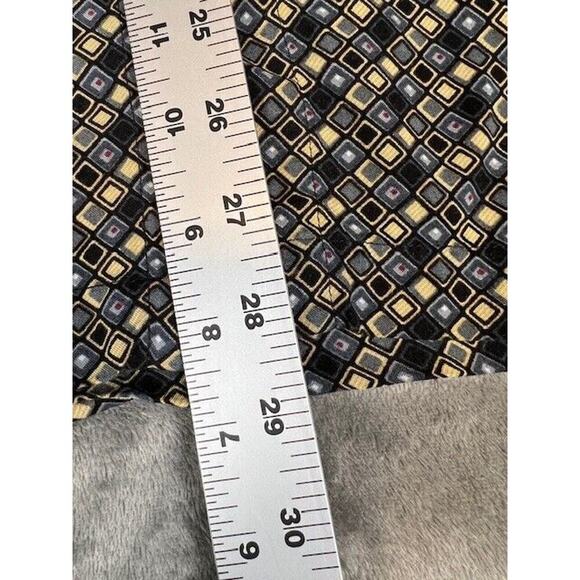 Ron Chereskin Men Button Up Shirt LT Gray Geometric Silk Short Sleeve - Picture 4 of 7